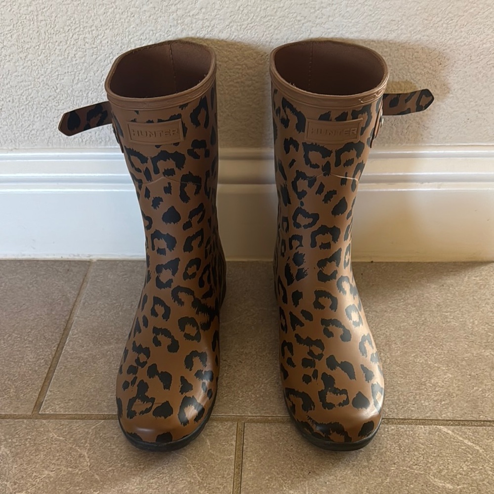 Hunter Animal Print Short Waterproof Boots